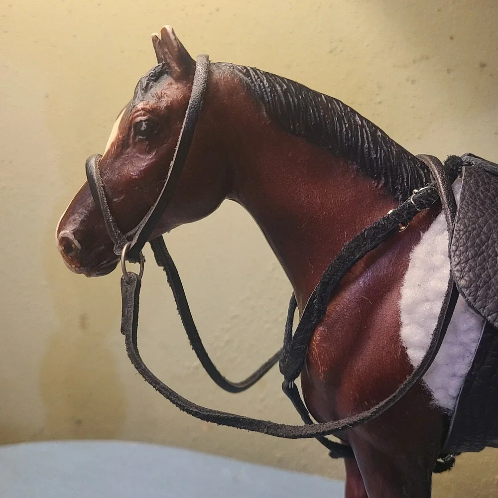 Handmade English Tack Set Traditional Scale Black Breyer Horse Saddle Bridle Pad